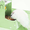 Food Bowl Gravity Pet Feeder Head Pipe Fountain for Dwarf Hamster Green