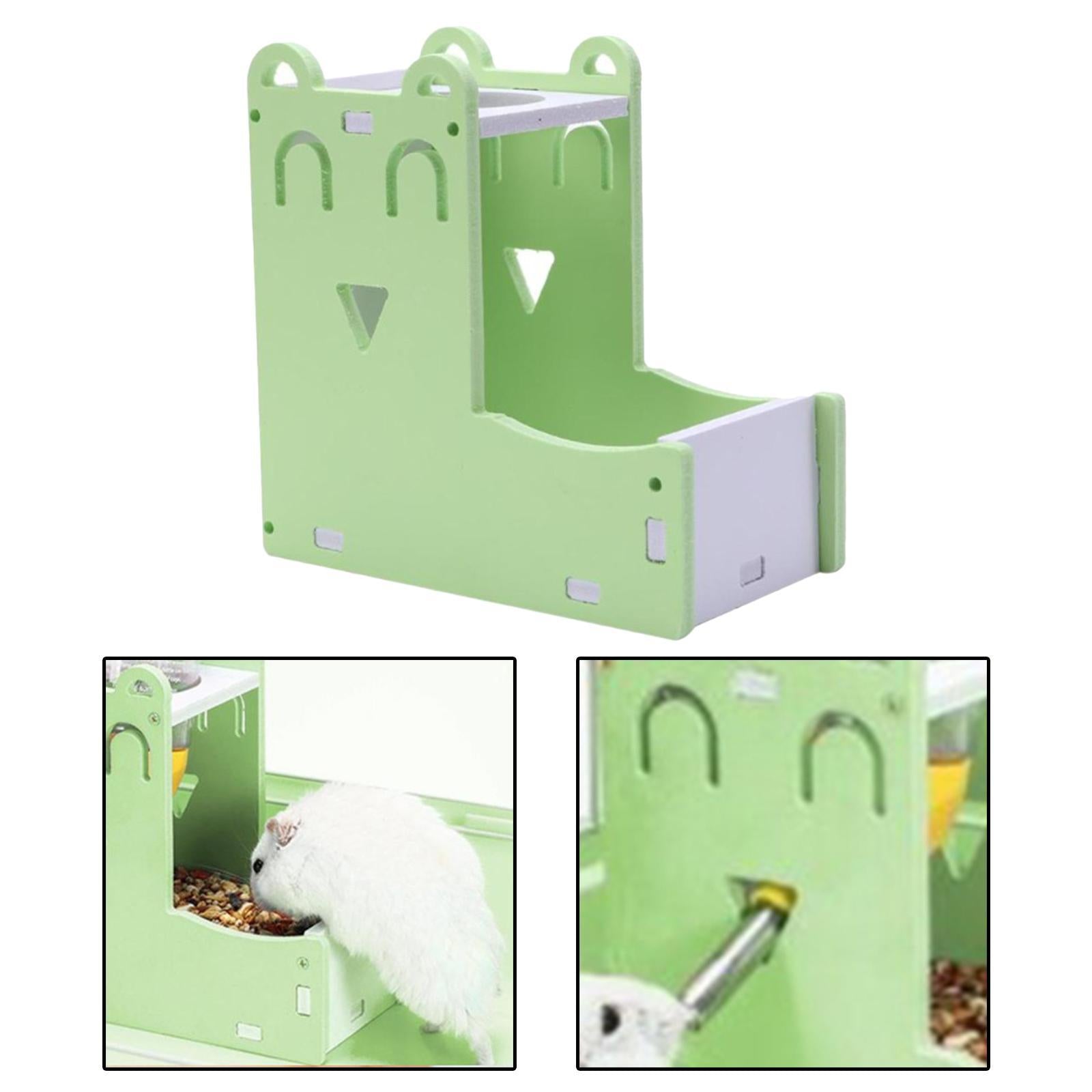 Food Bowl Gravity Pet Feeder Head Pipe Fountain for Dwarf Hamster Green