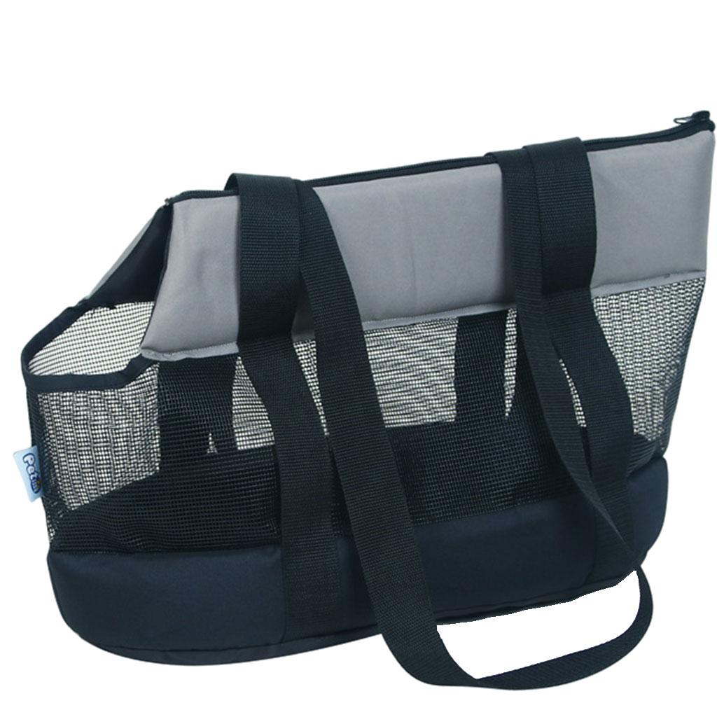 Small Pet Cats Dogs Carrier Air Vents Mesh Shoulder Bag Carrying Bag Black S