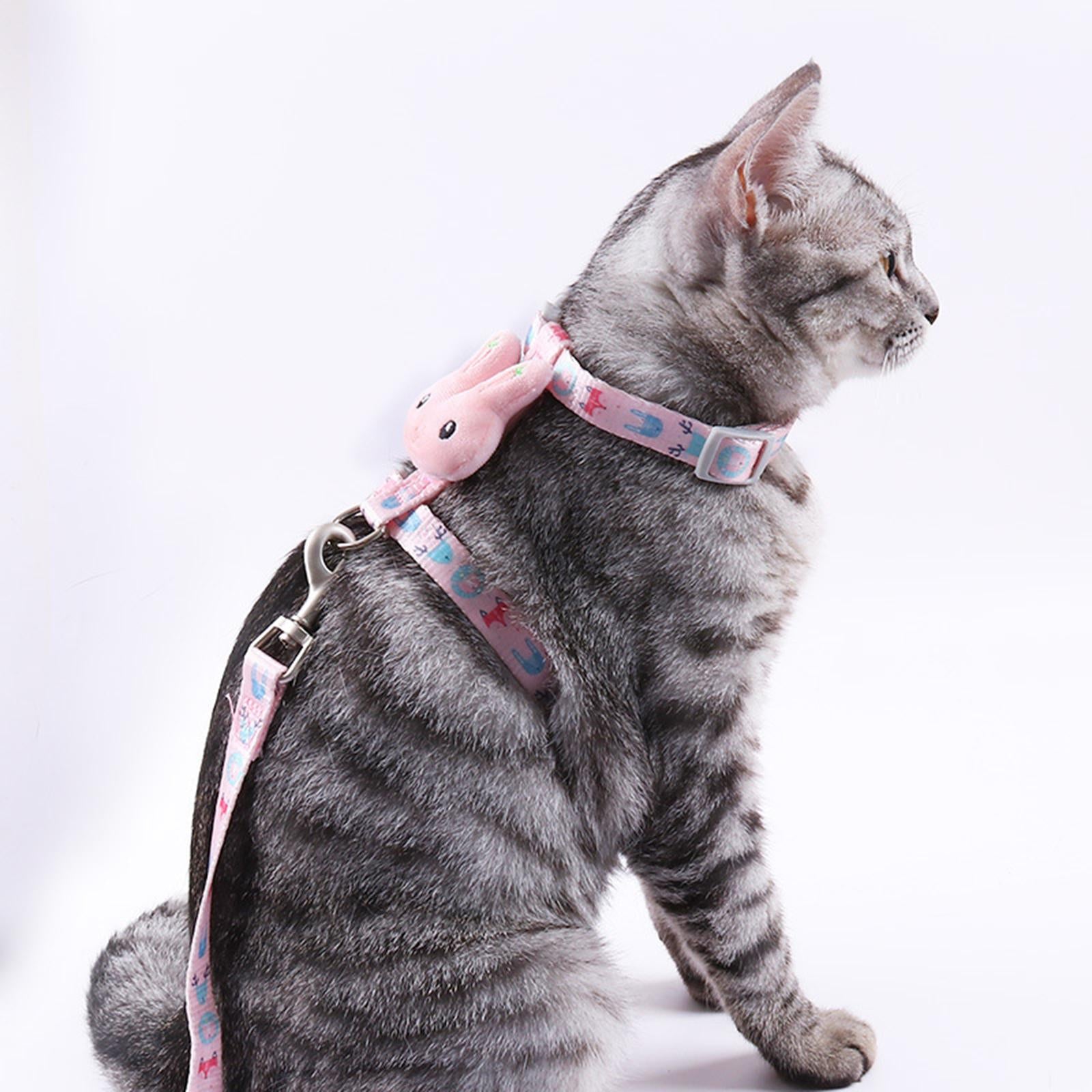 Cat Traction Rope Pet Training Collars Best Cat Lover Gifts for Outdoor Pink L