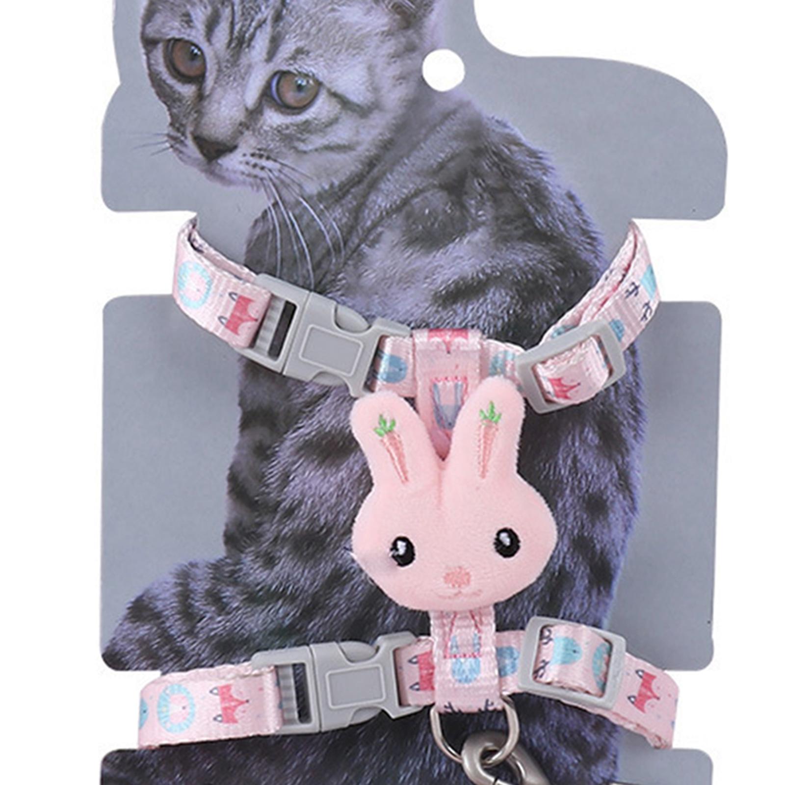 Cat Traction Rope Pet Training Collars Best Cat Lover Gifts for Outdoor Pink L