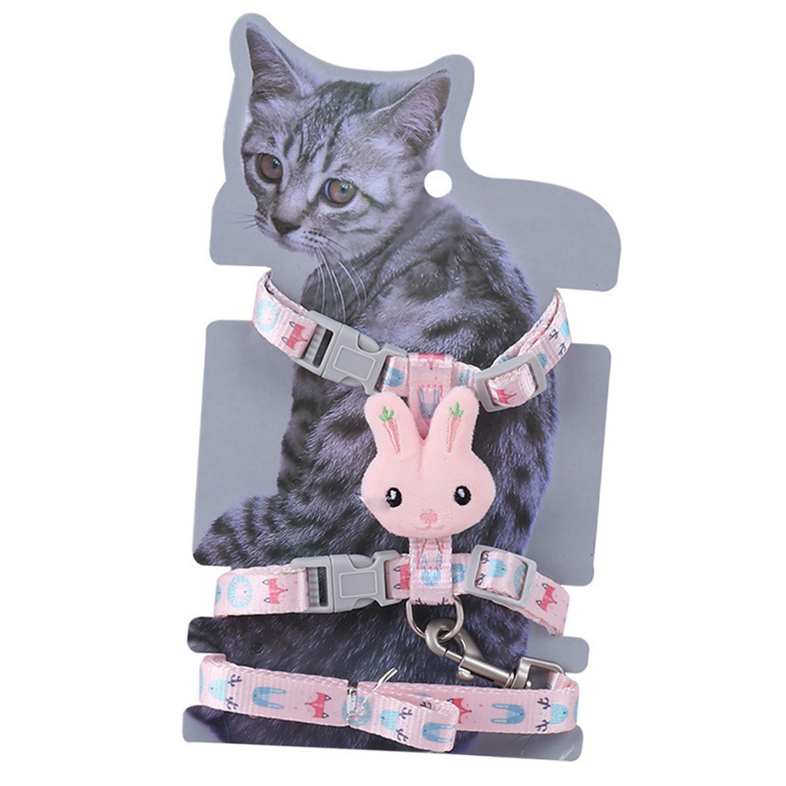 Cat Traction Rope Pet Training Collars Best Cat Lover Gifts for Outdoor Pink L