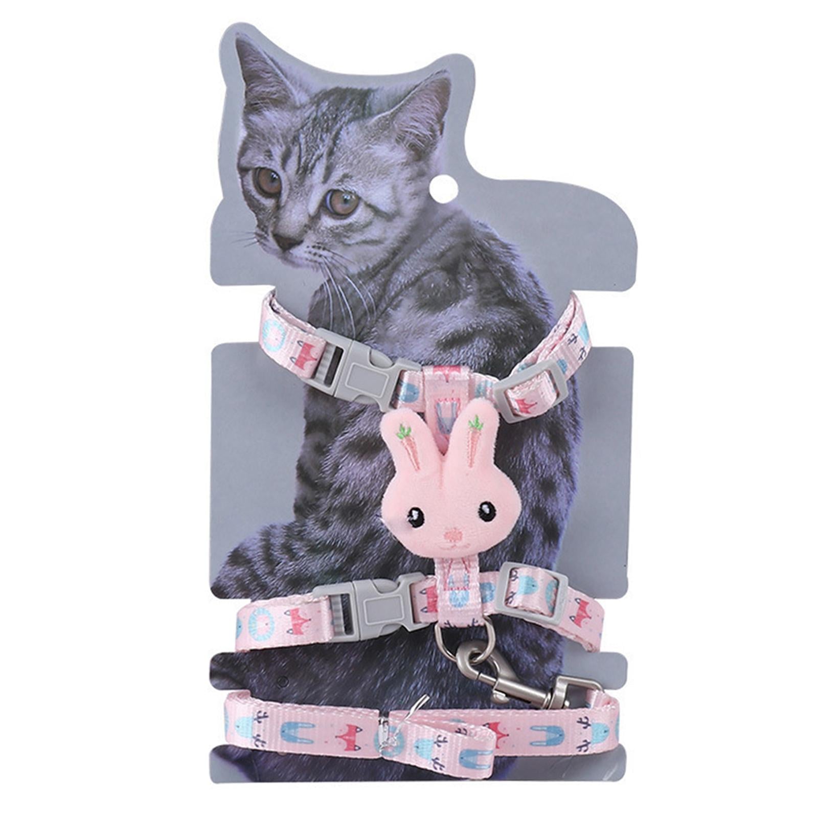 Cat Traction Rope Pet Training Collars Best Cat Lover Gifts for Outdoor Pink L