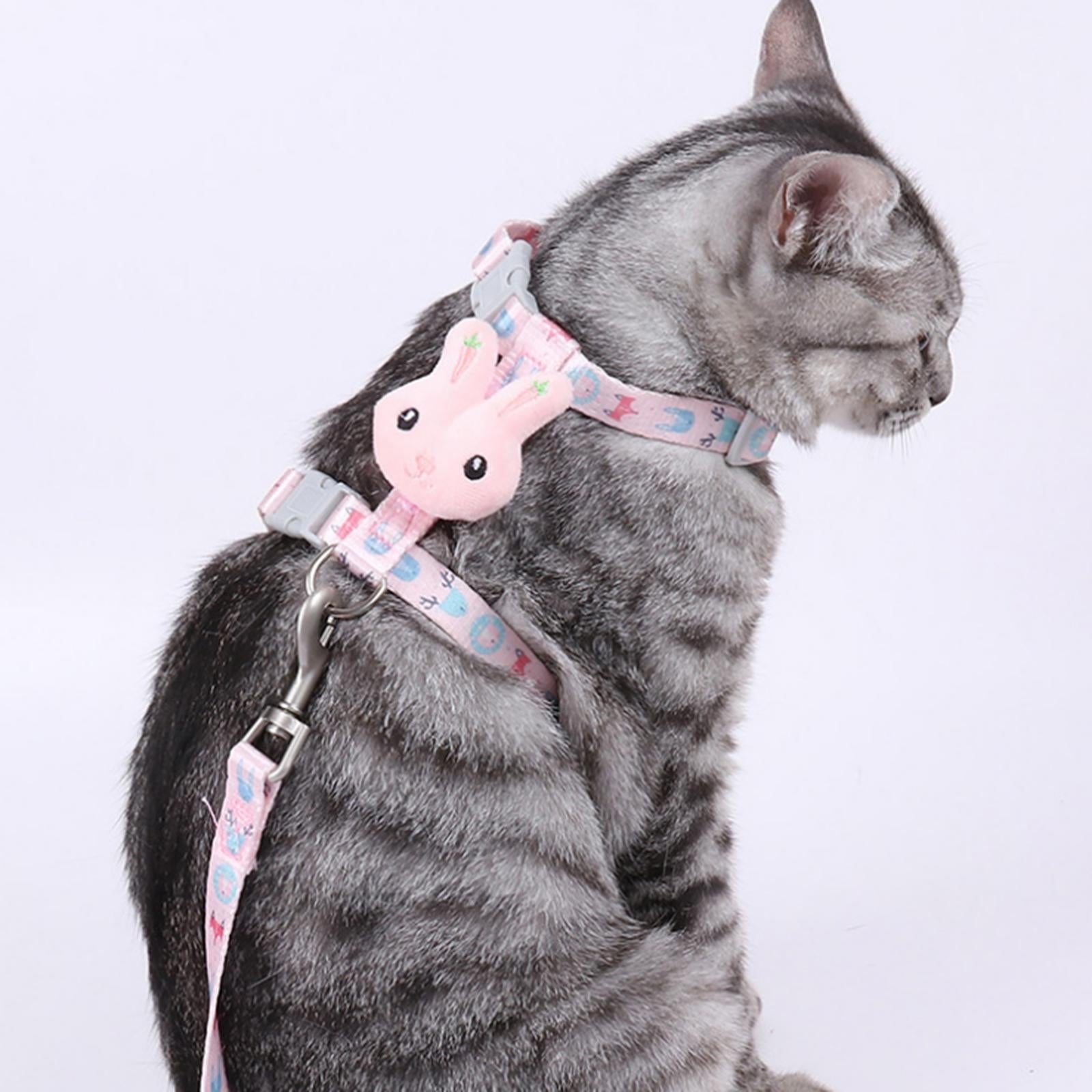 Cat Traction Rope Pet Training Collars Best Cat Lover Gifts for Outdoor Pink L