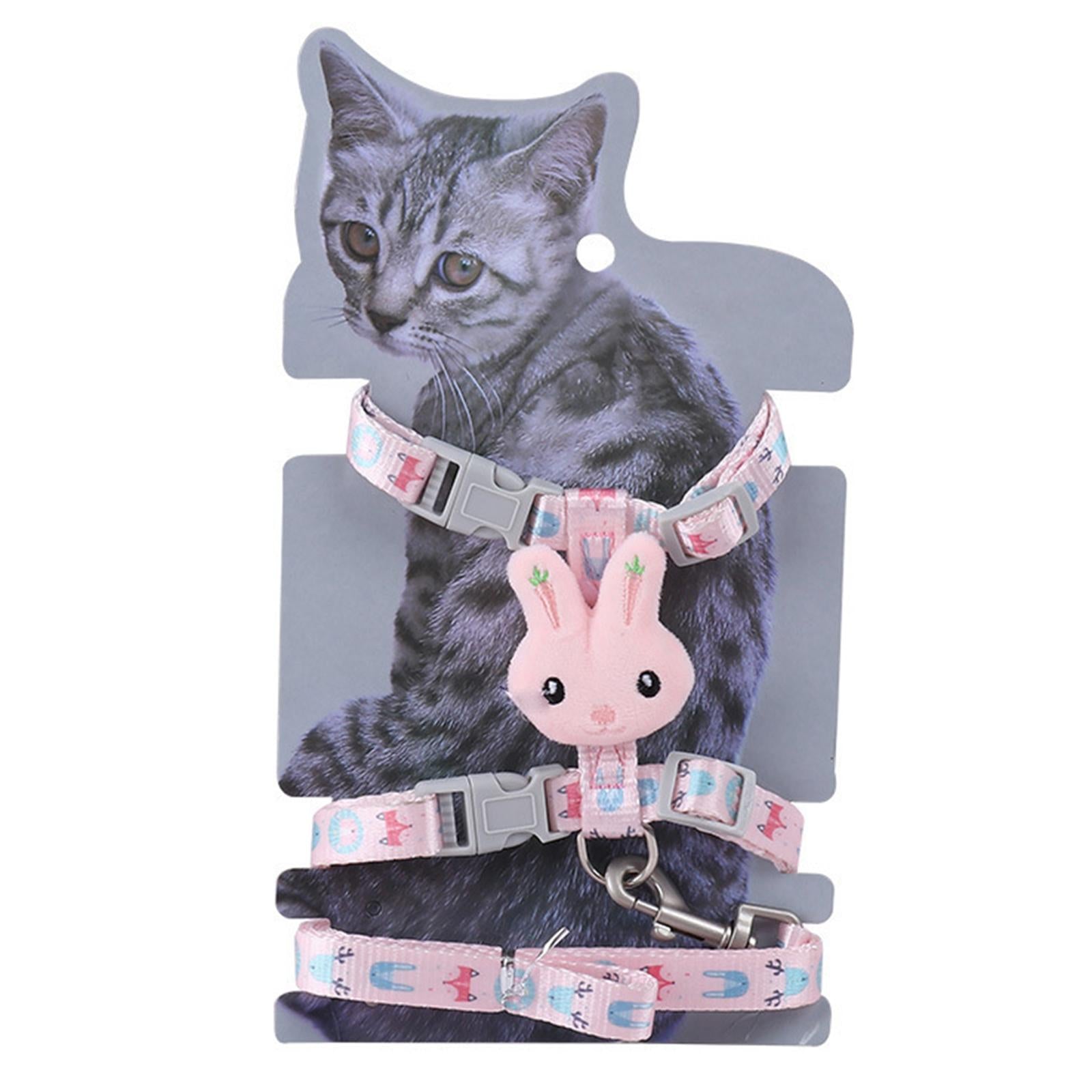 Cat Traction Rope Pet Training Collars Best Cat Lover Gifts for Outdoor Pink L