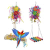 4pcs Pet Parrot Bird Toys Budgie Cockatiel Chew Hanging Swing Wooden Toy