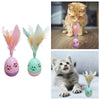 Cat Feather Toy Rolling Ball Tumbler Playing Teaser Toys with Bell Pink