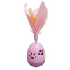 Cat Feather Toy Rolling Ball Tumbler Playing Teaser Toys with Bell Pink