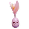 Cat Feather Toy Rolling Ball Tumbler Playing Teaser Toys with Bell Pink