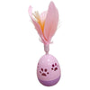 Cat Feather Toy Rolling Ball Tumbler Playing Teaser Toys with Bell Pink