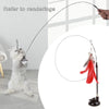 Cat Stick Toy with Suction Cup Long Pole Bells Steel Wire Catcher Play Gift Suction Cup Red