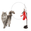 Cat Stick Toy with Suction Cup Long Pole Bells Steel Wire Catcher Play Gift Suction Cup Red