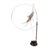 Cat Stick Toy with Suction Cup Long Pole Bells Steel Wire Catcher Play Gift Suction Cup White