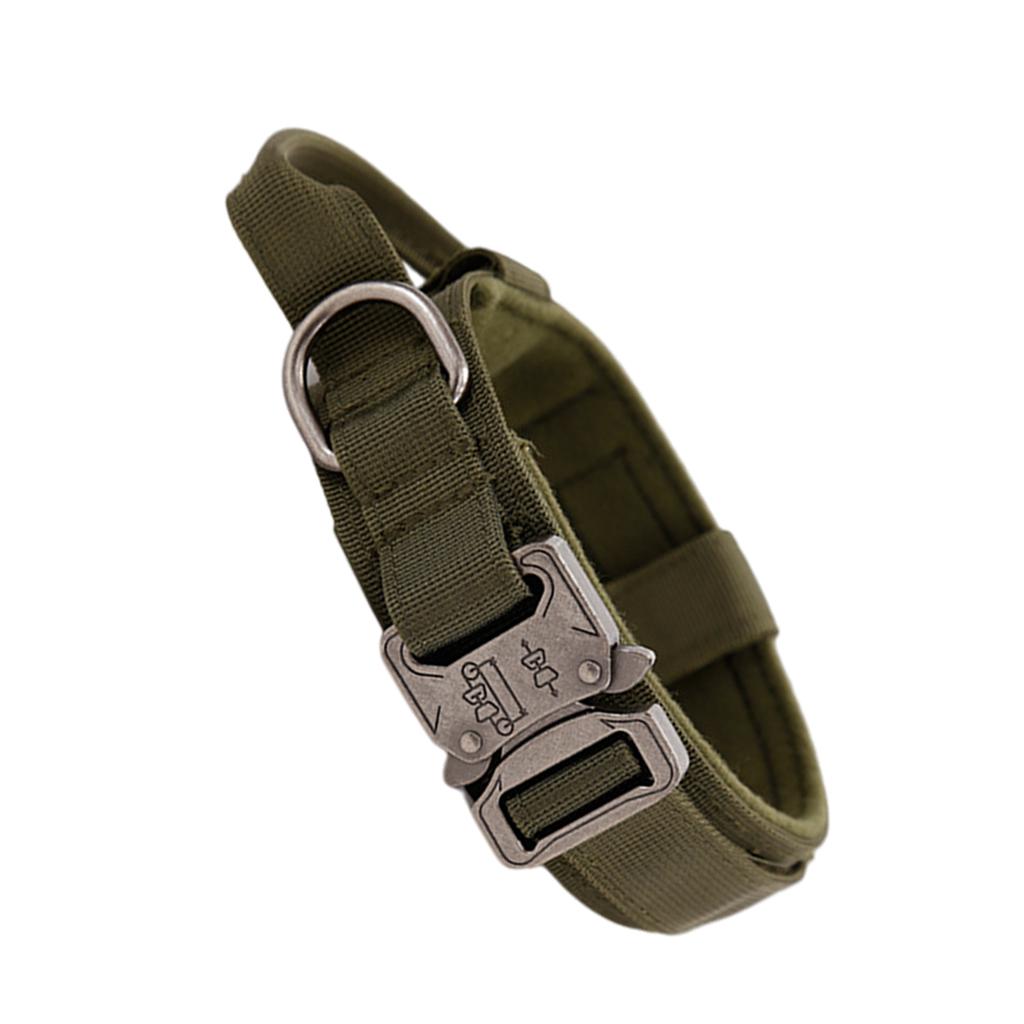 Pets Neck Belt Adjustable Nylon Dog Collar for Training Outdoor Walking Dark Green M:36-48