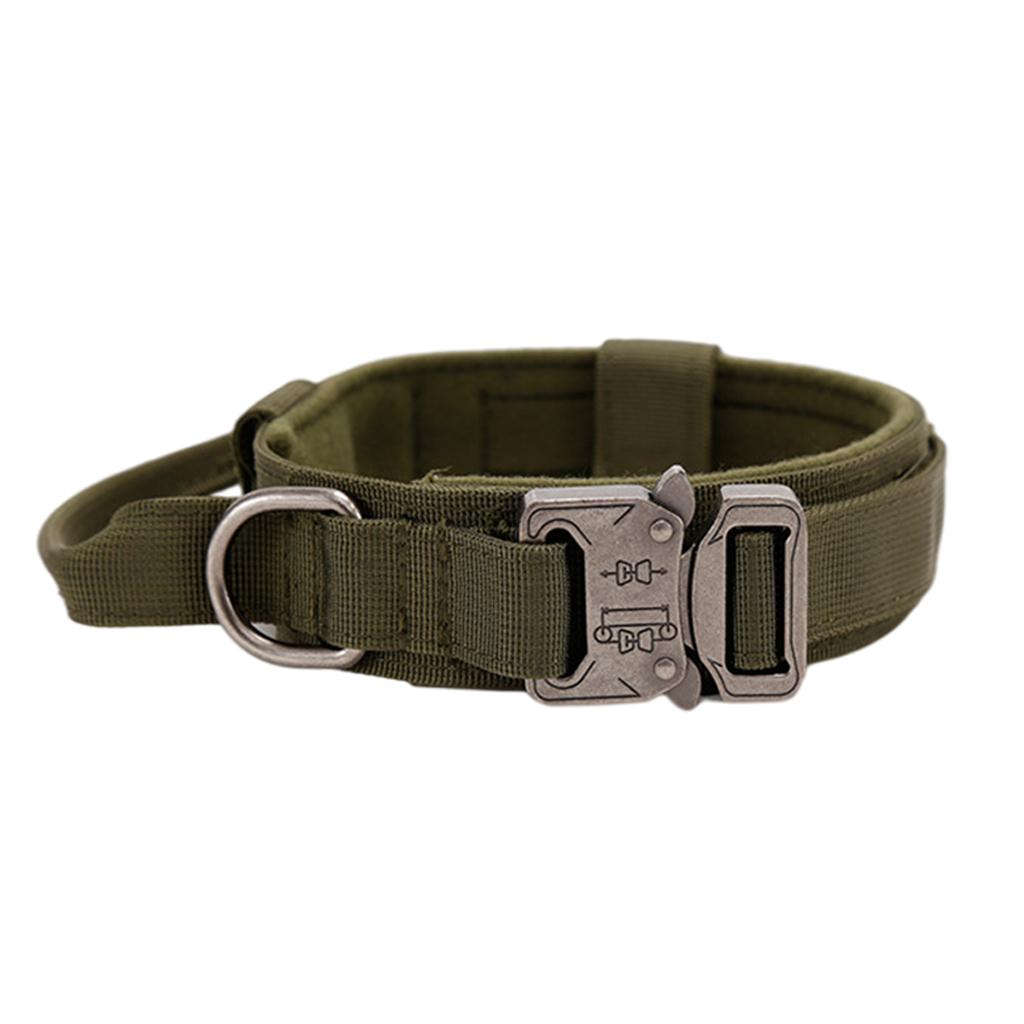 Pets Neck Belt Adjustable Nylon Dog Collar for Training Outdoor Walking Dark Green M:36-48