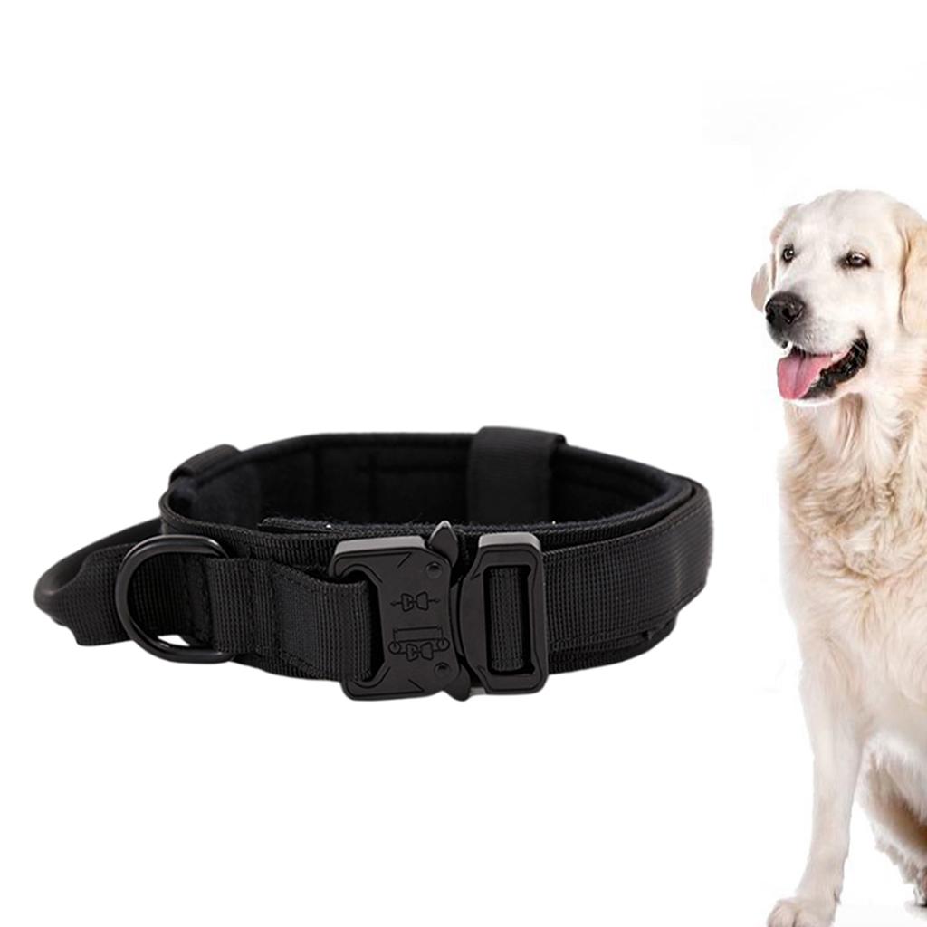 Pets Neck Belt Adjustable Nylon Dog Collar for Training Outdoor Walking Black L:42-54