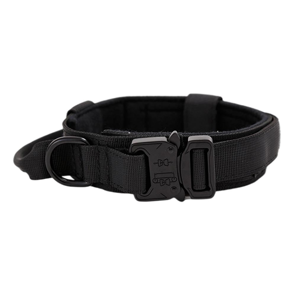 Pets Neck Belt Adjustable Nylon Dog Collar for Training Outdoor Walking Black L:42-54