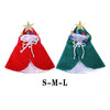 Xmas Dog Cloak Pet Cat Christmas Costume Santa Cape Coat Clothes Red S