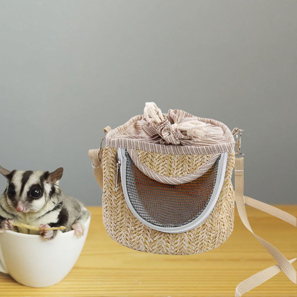 Small Pet Bag Knapsack Breathable Mesh Carrier for Outing Travel light brown