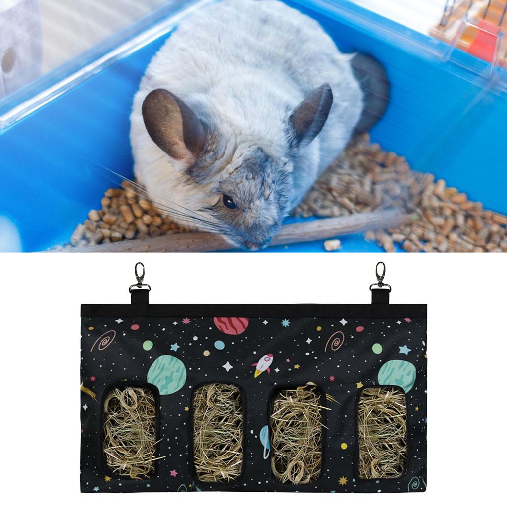 Rabbits Hay Bag Hanging Pouch Container Hamster Feeder Storage Bag Dispenser