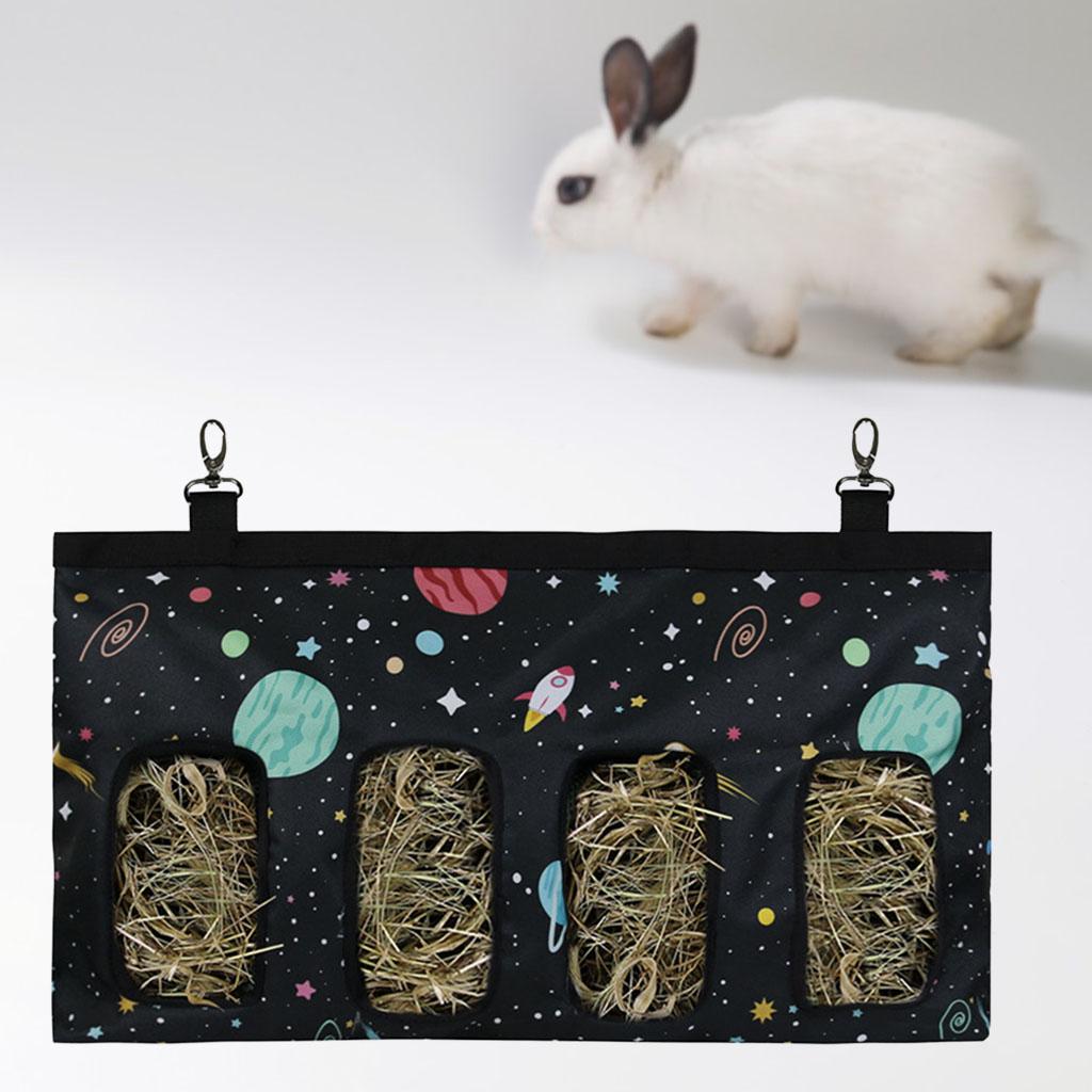 Rabbits Hay Bag Hanging Pouch Container Hamster Feeder Storage Bag Dispenser