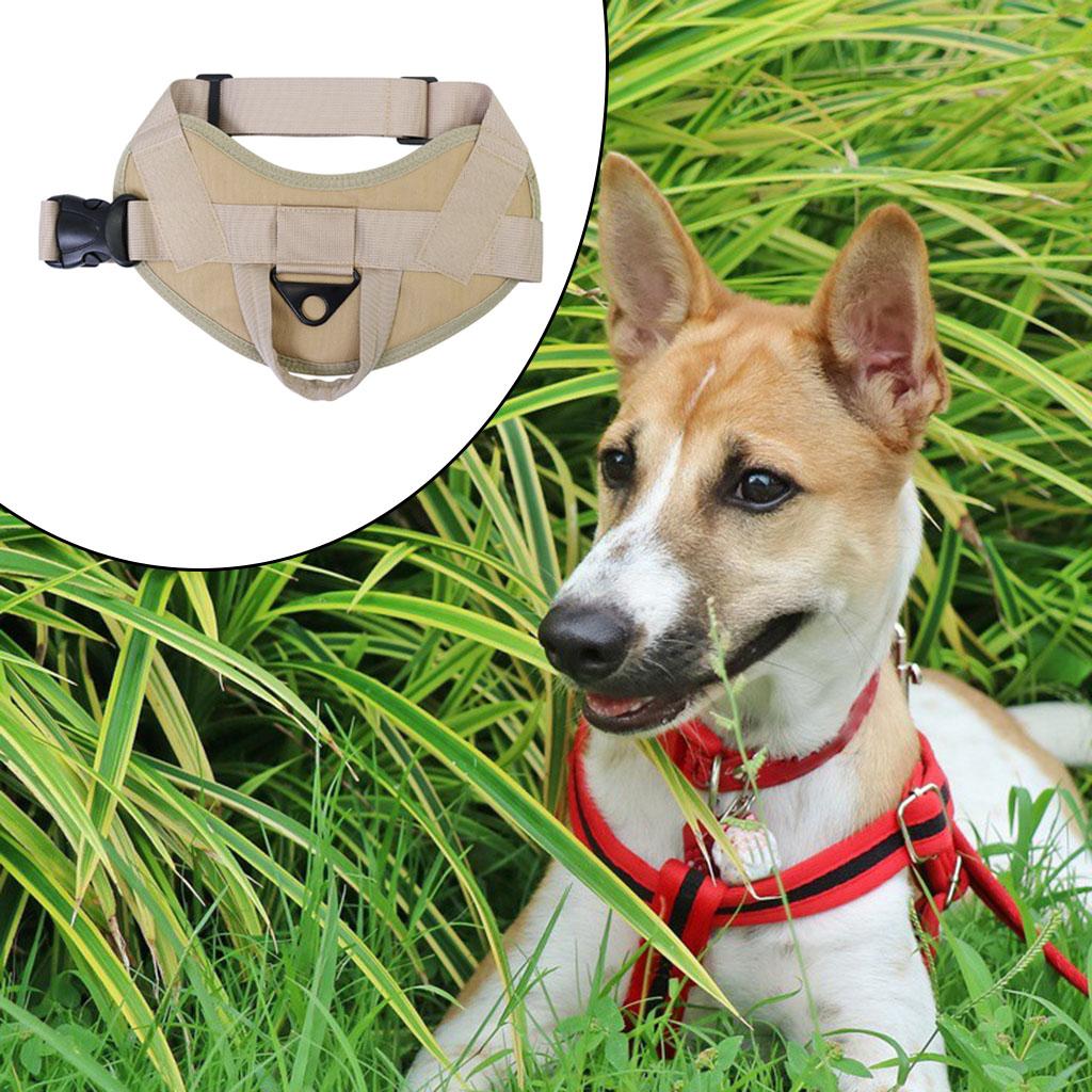 Dog Harness Vest No-Pull for Small Medium Large Dogs Hiking Khaki L