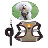 Dog Harness Leashs Set Soft Padded Adjustable for Puppy Reflective Brown XL