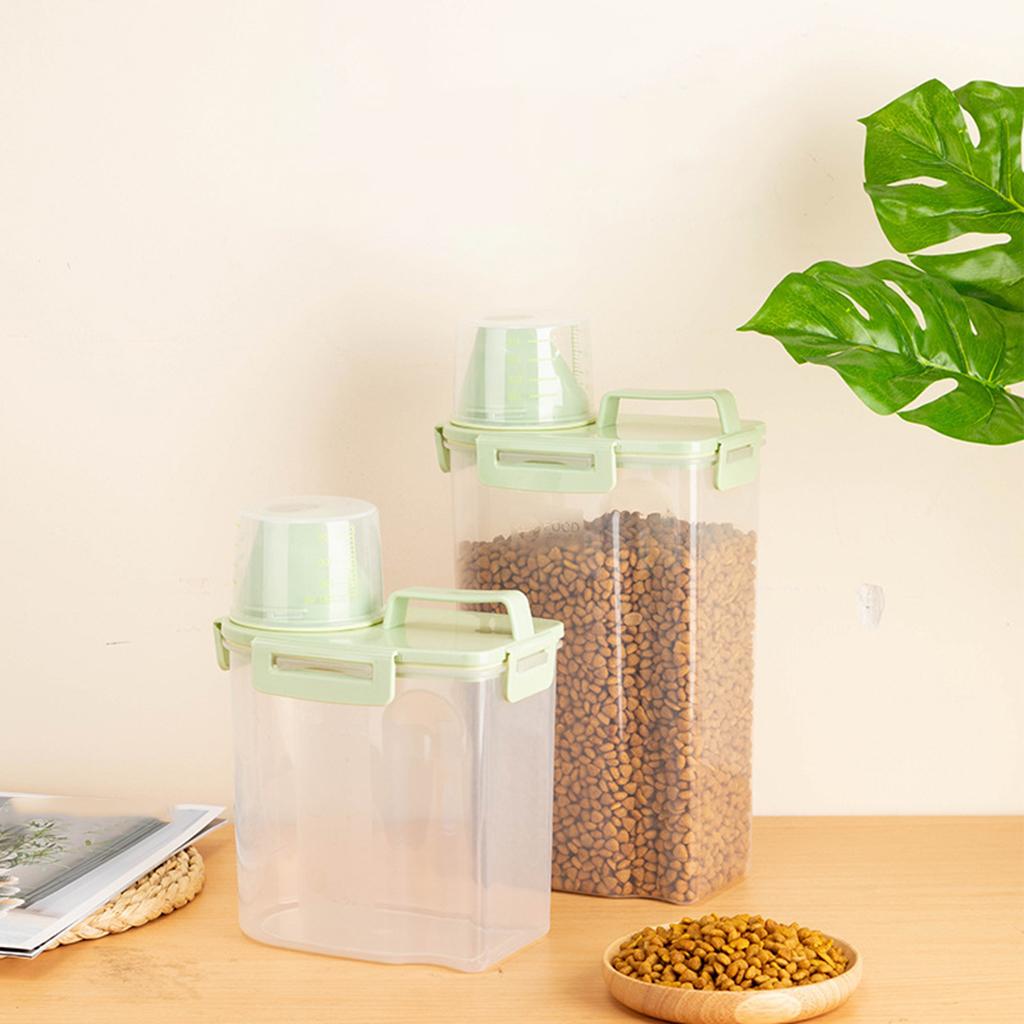 Airtight Pet Food Storage Container Bin For Pet Cat Dog Food Box green small