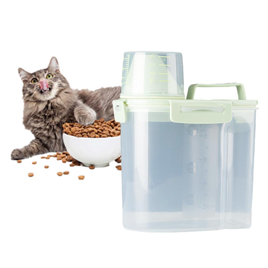 Airtight Pet Food Storage Container Bin For Pet Cat Dog Food Box green small