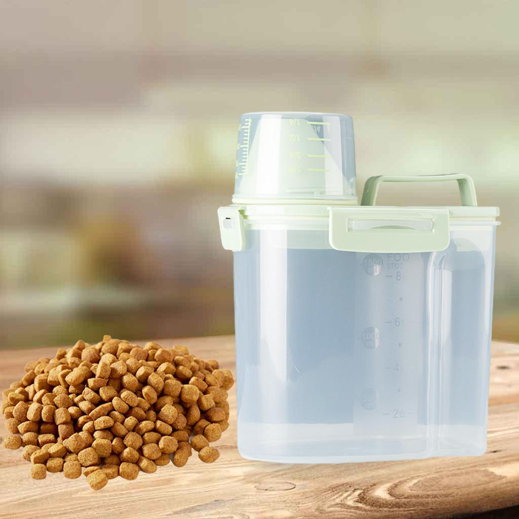 Airtight Pet Food Storage Container Bin For Pet Cat Dog Food Box green small