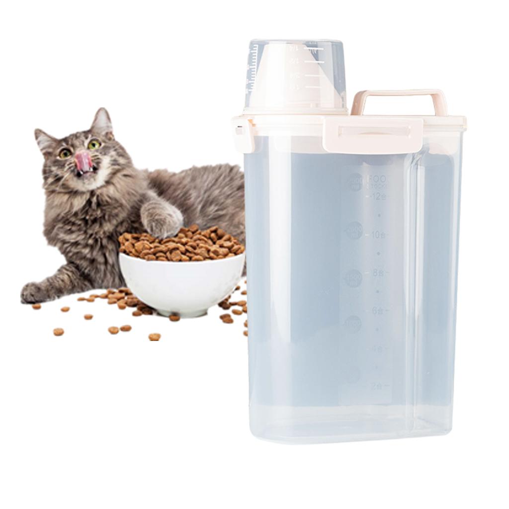 Airtight Pet Food Storage Container Bin For Pet Cat Dog Food Box beige large