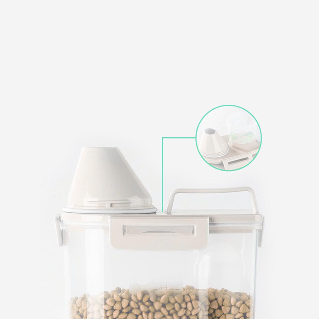 Airtight Pet Food Storage Container Bin For Pet Cat Dog Food Box beige large