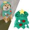 Small Pet Christmas Tree Costume Clothes Funny Warm Dog Jumpsuit Clothing Green S