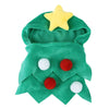 Small Pet Christmas Tree Costume Clothes Funny Warm Dog Jumpsuit Clothing Green S