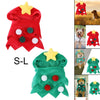 Small Pet Christmas Tree Costume Clothes Funny Warm Dog Jumpsuit Clothing Red S