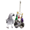 Bird Parrot 4 Pots Pendant Stainless Steel Acrylic String Chewing Bite Toys