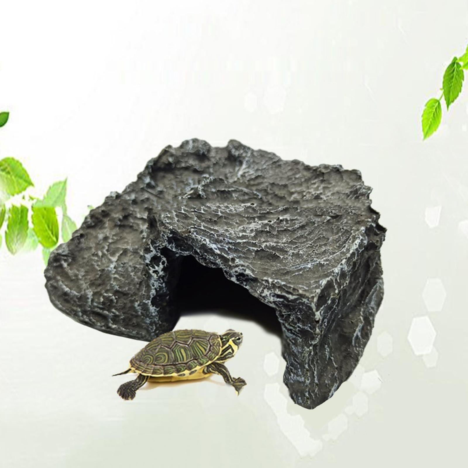 Reptile Hide Cave Habitat Snake Turtle Terrarium Landscape Decoration D