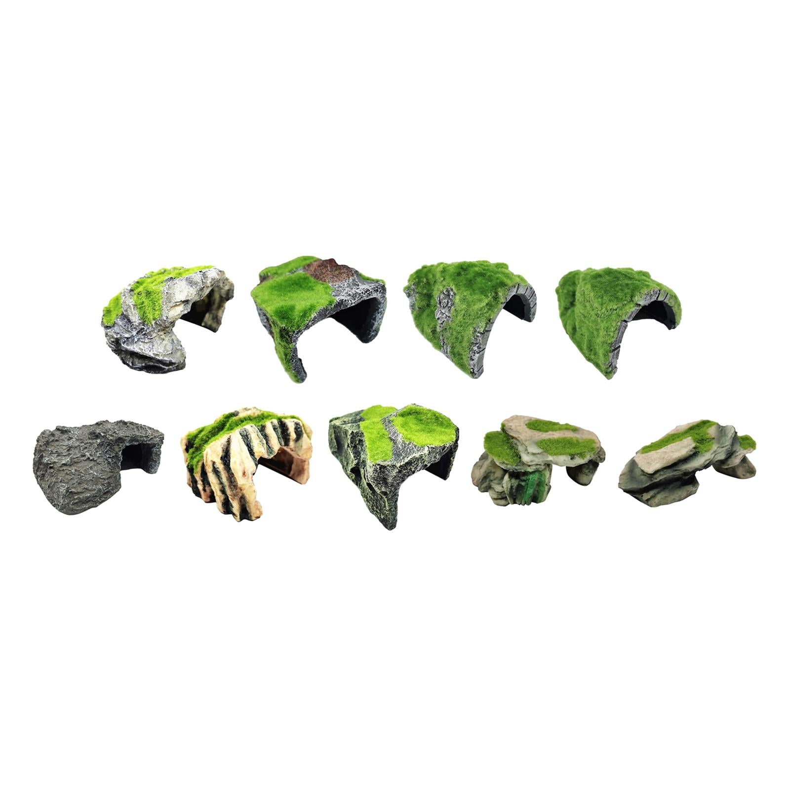 Reptile Hide Cave Habitat Snake Turtle Terrarium Landscape Decoration A