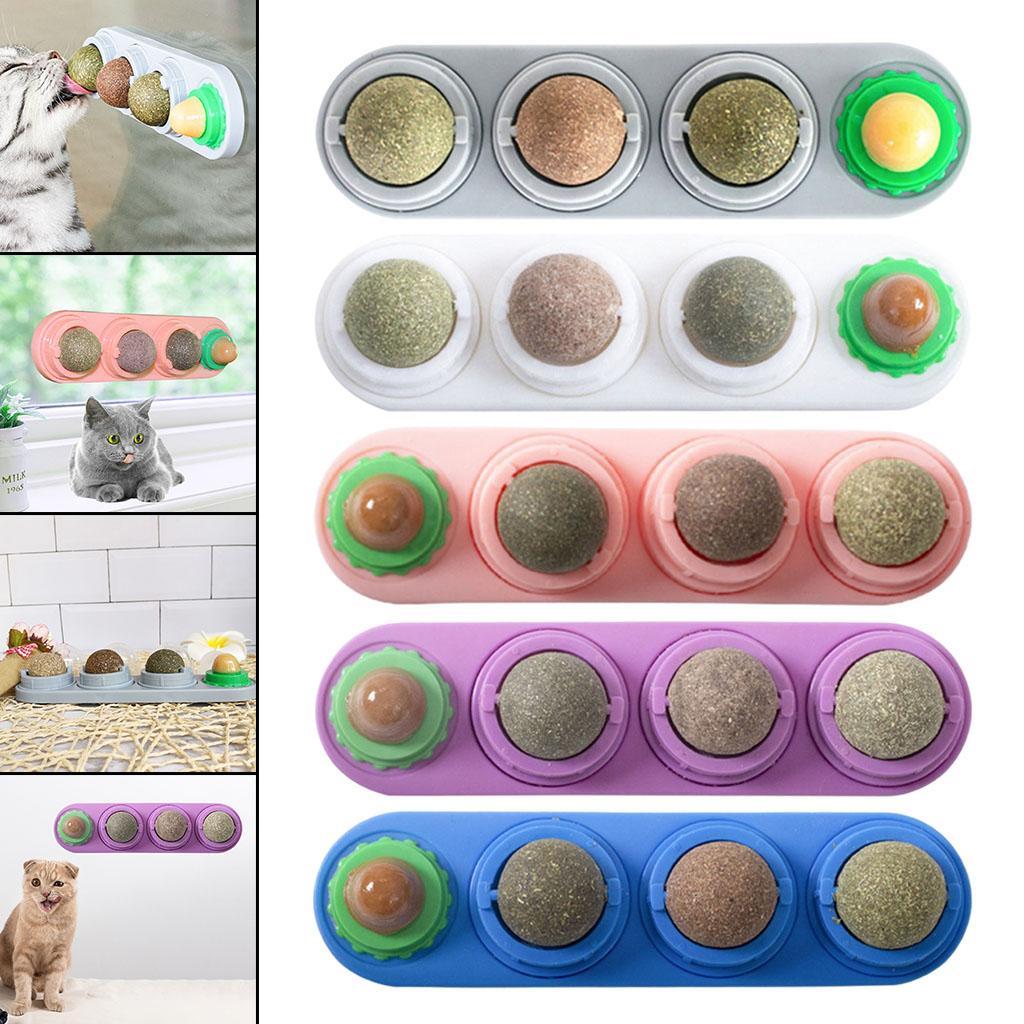 Catnip Balls Natural Removable for Teeth Grinding Cat Ball Toy Grey