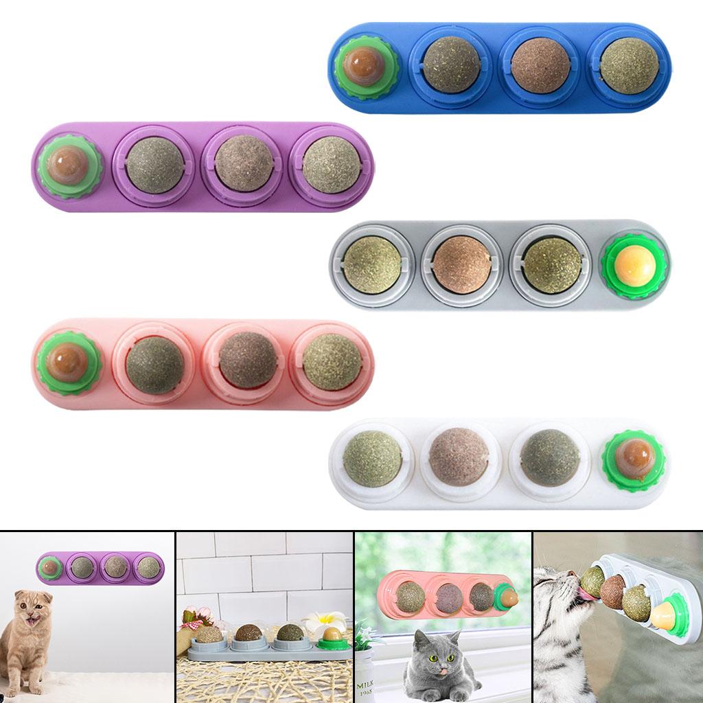 Catnip Balls Natural Removable for Teeth Grinding Cat Ball Toy Grey