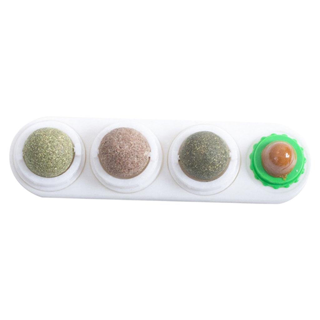 Catnip Balls Natural Removable for Teeth Grinding Cat Ball Toy White