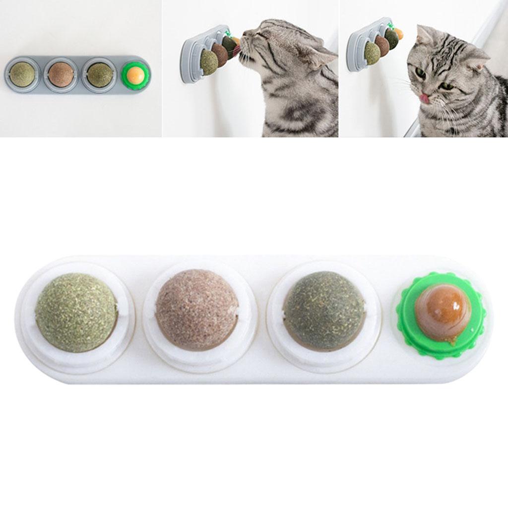 Catnip Balls Natural Removable for Teeth Grinding Cat Ball Toy White