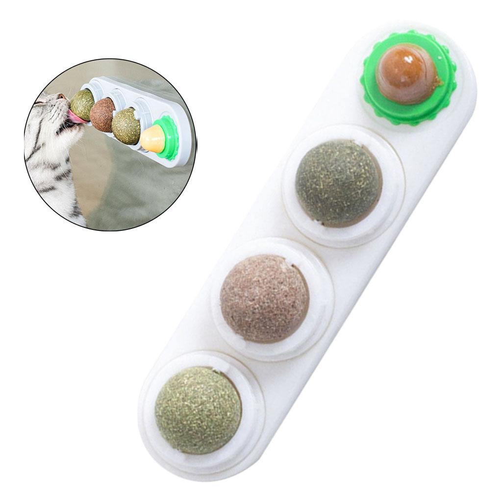 Catnip Balls Natural Removable for Teeth Grinding Cat Ball Toy White