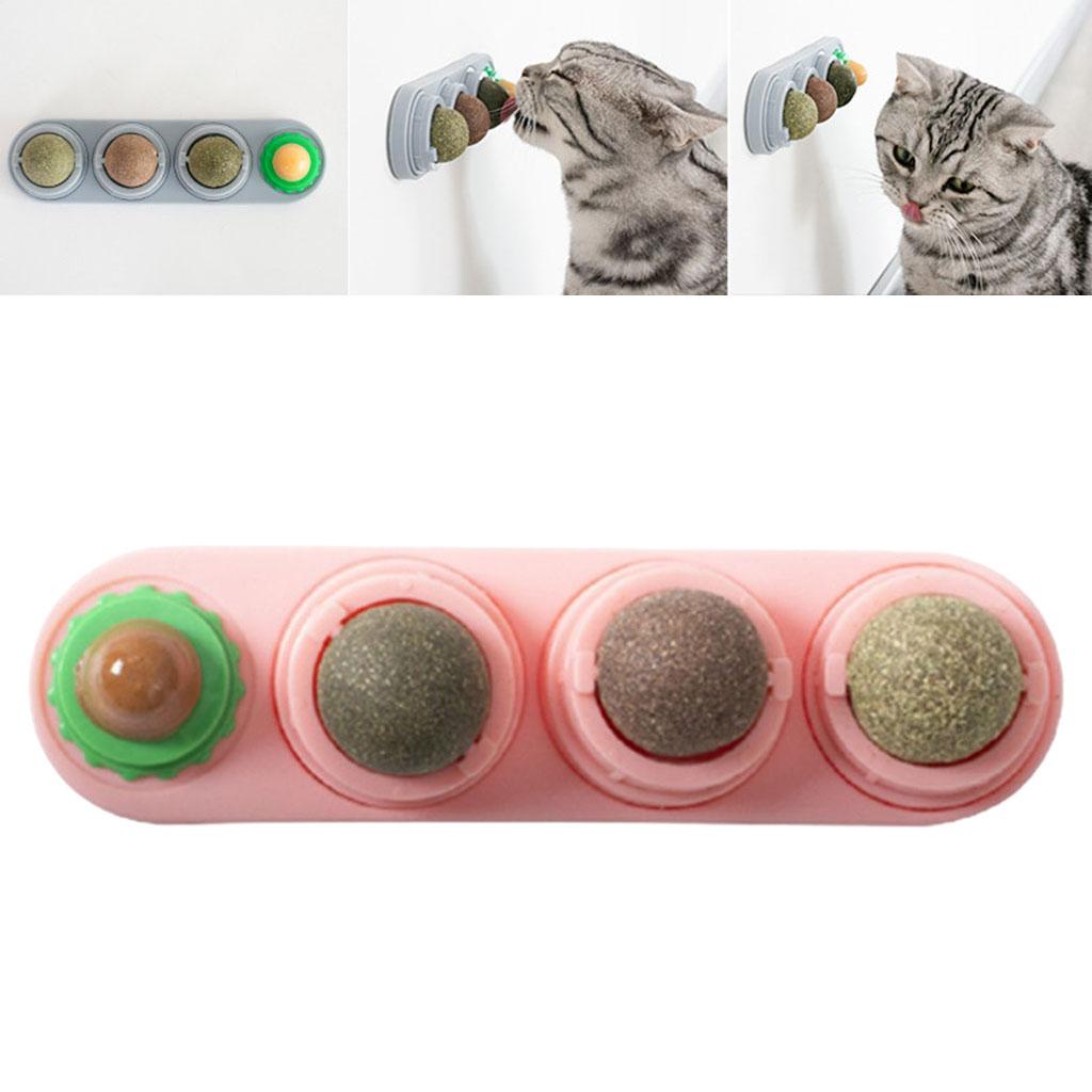 Catnip Balls Natural Removable for Teeth Grinding Cat Ball Toy  Pink