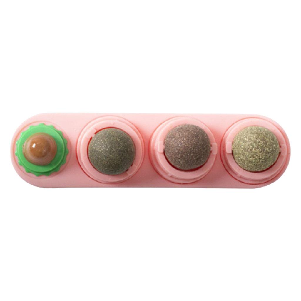 Catnip Balls Natural Removable for Teeth Grinding Cat Ball Toy  Pink