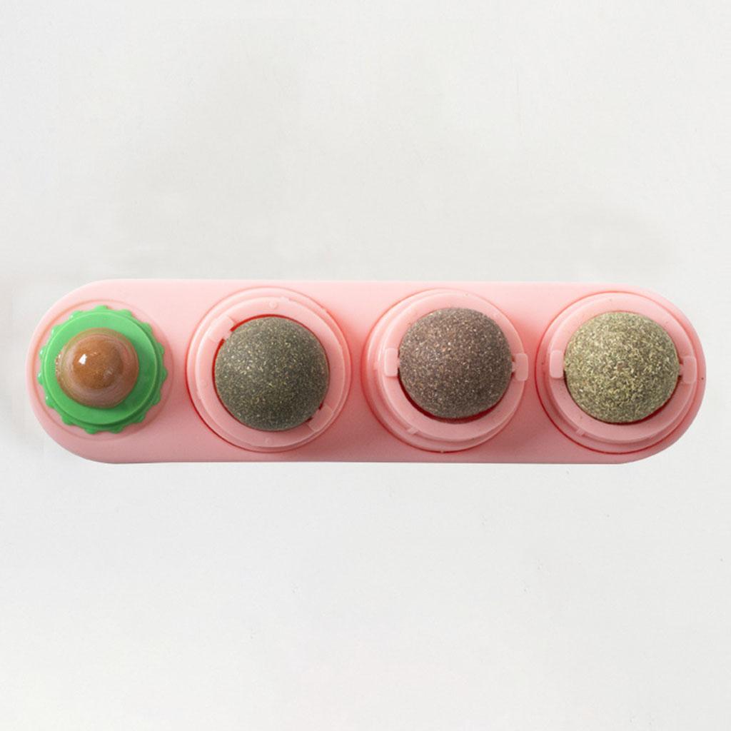 Catnip Balls Natural Removable for Teeth Grinding Cat Ball Toy  Pink