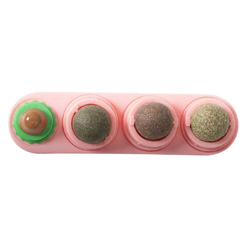 Catnip Balls Natural Removable for Teeth Grinding Cat Ball Toy  Pink