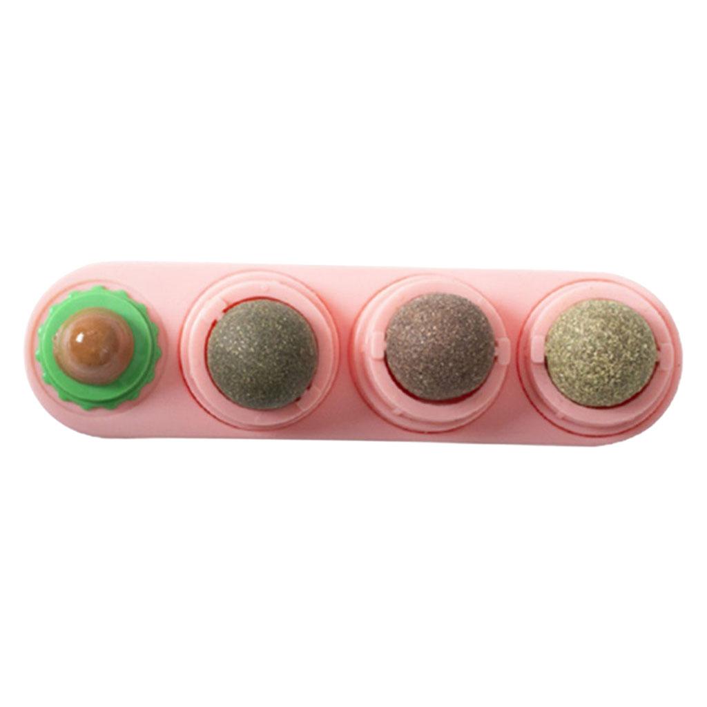 Catnip Balls Natural Removable for Teeth Grinding Cat Ball Toy  Pink