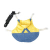 Rabbit Harness Adjustable Denim Jacket Coat for Small Animal L yellow