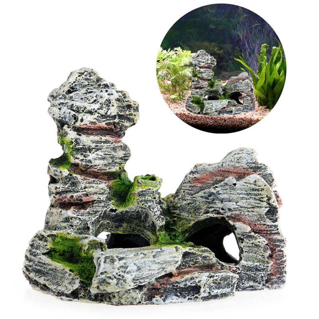 Aquarium Ornament Fish Tank Decor Crab View Stone Terrarium Cave 11.5x9x11cm